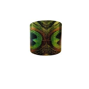 Wide peacock bracelet cuff